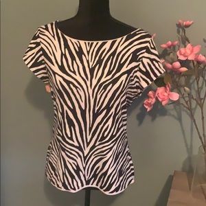 WHBM Black/White Blouse